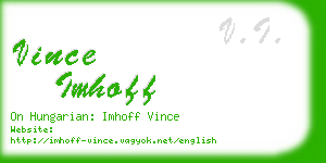 vince imhoff business card